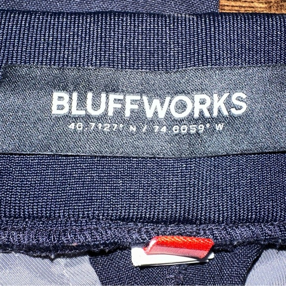 Bluffworks Mens Pants Large 33x29 Blue Presidio Airline Pull On Tailored Fit - Picture 2 of 12